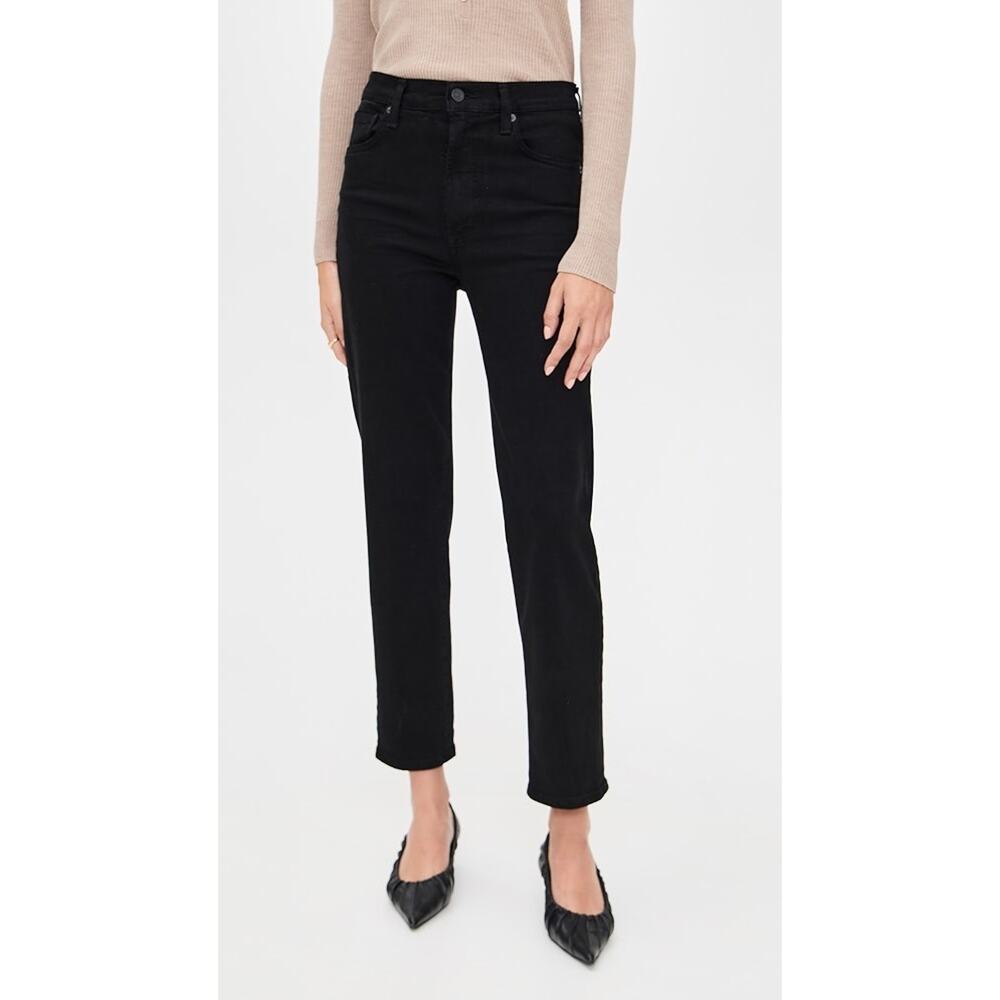 Citizens of Humanity Caia High Rise Straight Ankle‎ Jeans Black Sz 25 A005221